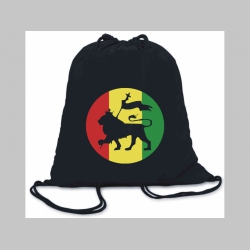 Rasta Reggae Lev ľahké sťahovacie vrecko ( batôžtek / vak ) s čiernou šnúrkou, 100% bavlna 100 g/m2, rozmery cca. 37 x 41 cm